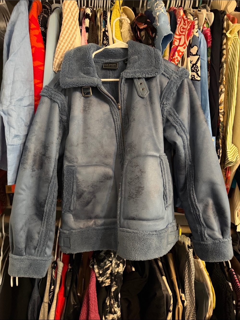 G by giuliana faux shearling jacket xs nwot